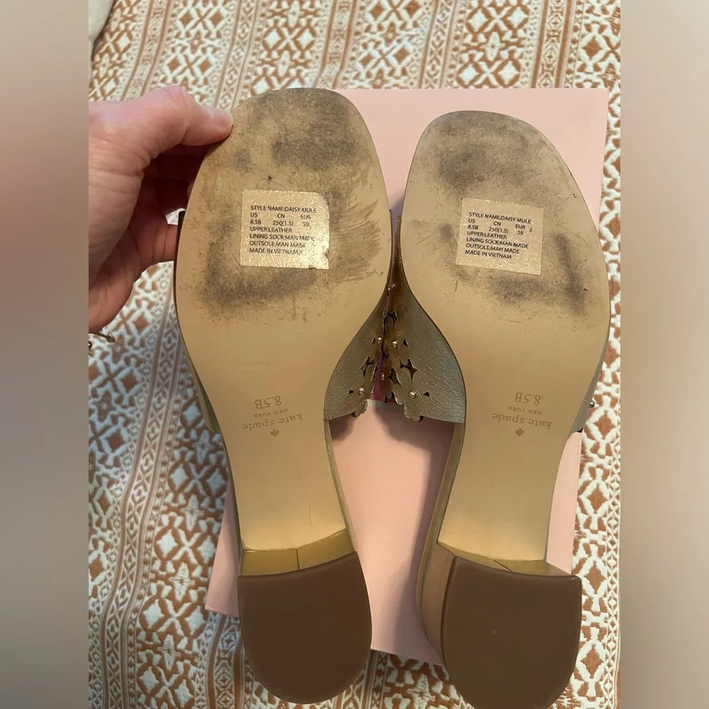 Kate Spade Daisy Mule in Metallic Leather - Picture 7 of 8